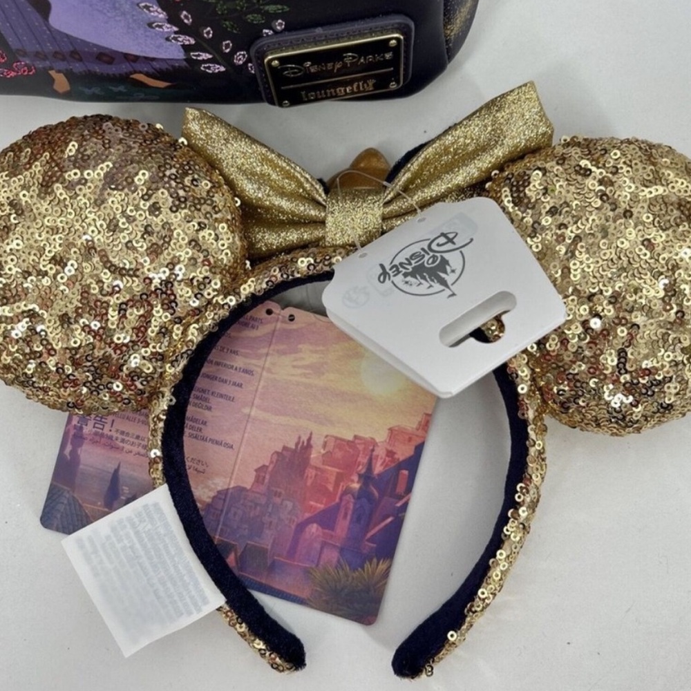Disney Parks Wish Star Ears headband NWT gold sequins - Picture 2 of 2